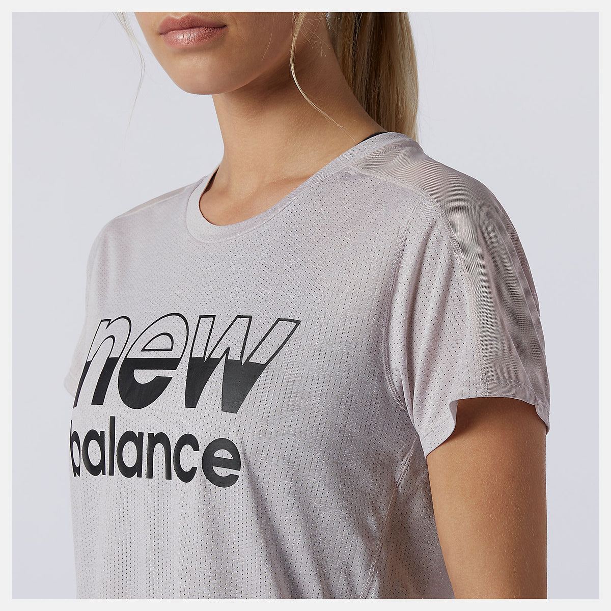 Women New Balance Printed Impact Run Short Sleeve