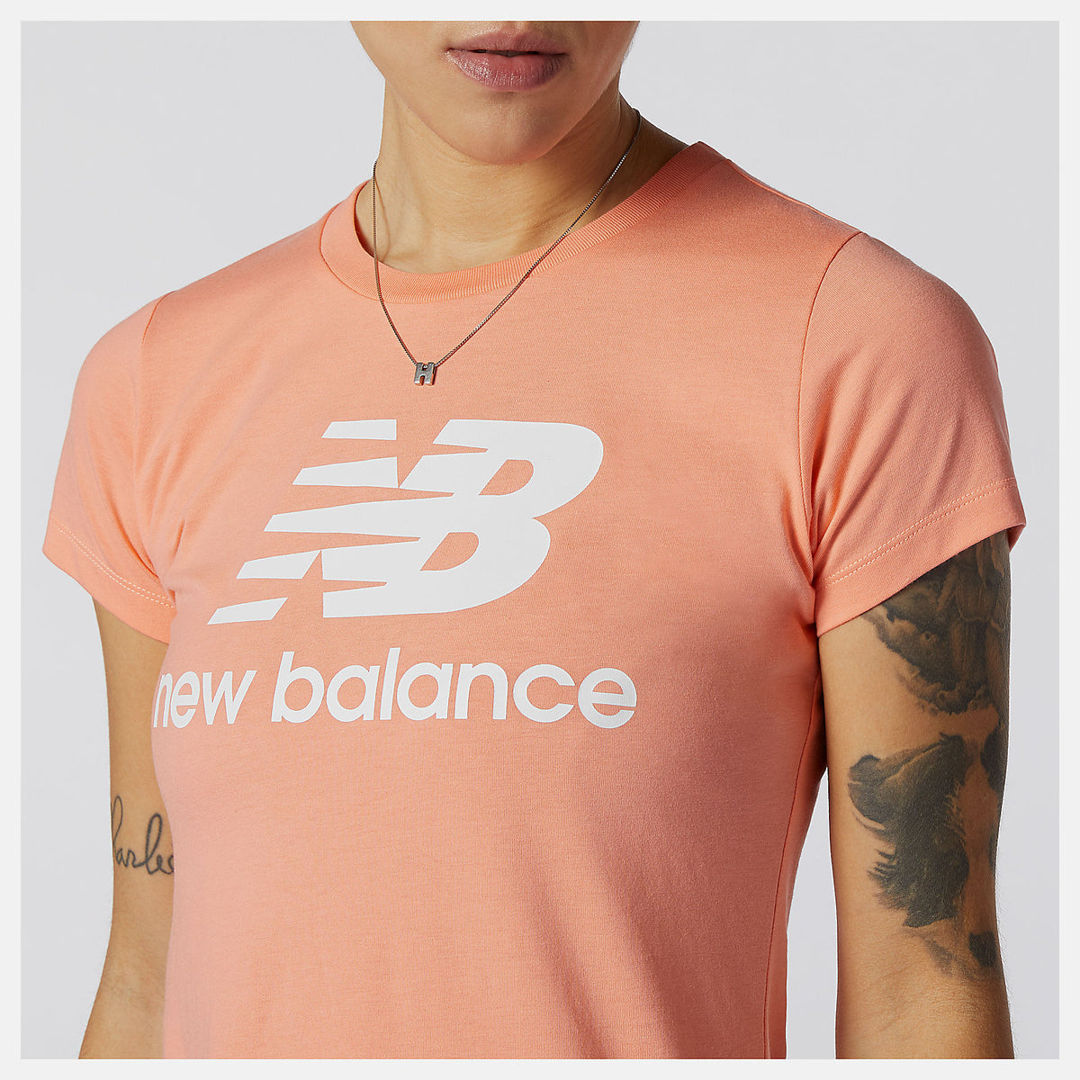 Women New Balance Essentials Stacked Logo Tee