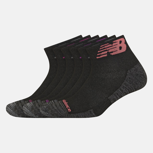 Women/Men New Balance Performance Cushion Quarter Socks 6 Pack