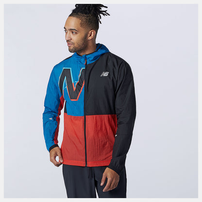 Men New Balance Printed Impact Run Light Pack Jacket