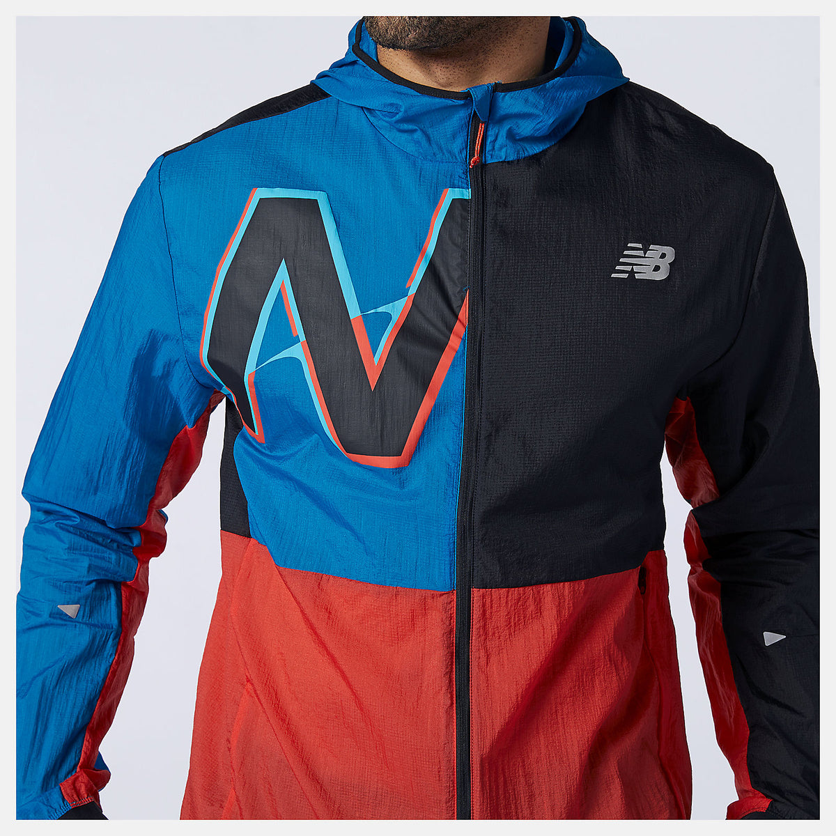 Men New Balance Printed Impact Run Light Pack Jacket