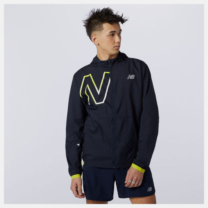 Men New Balance Printed Impact Run Light Pack Jacket