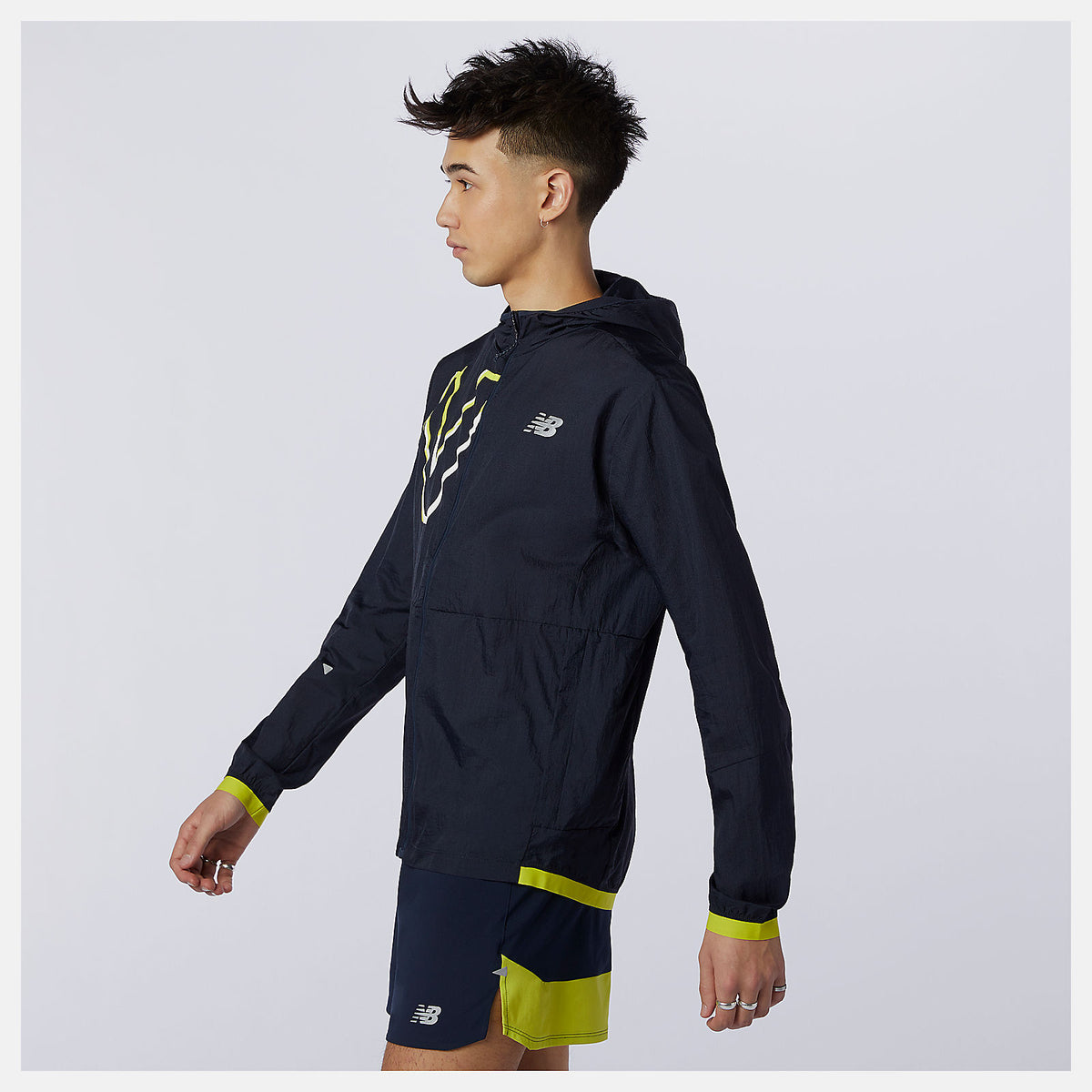 Men New Balance Printed Impact Run Light Pack Jacket