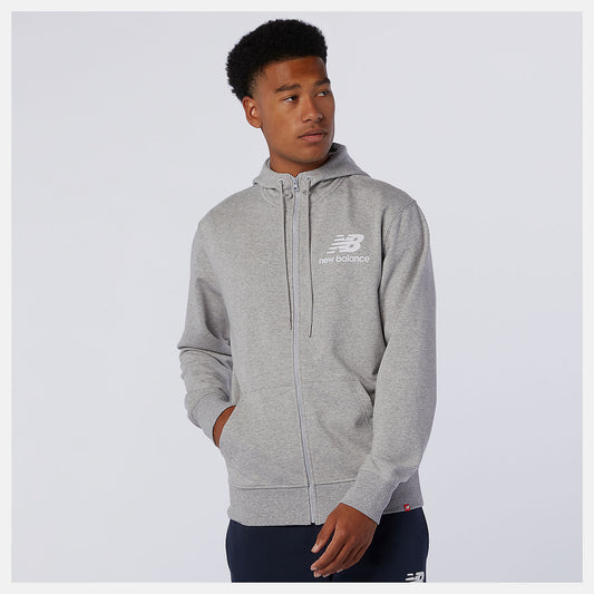 Men New Balance NB Essentials Stacked Full Zip Hoodie