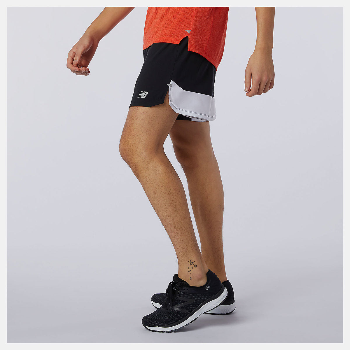 Men New Balance Printed Impact Run 5 Inch Short