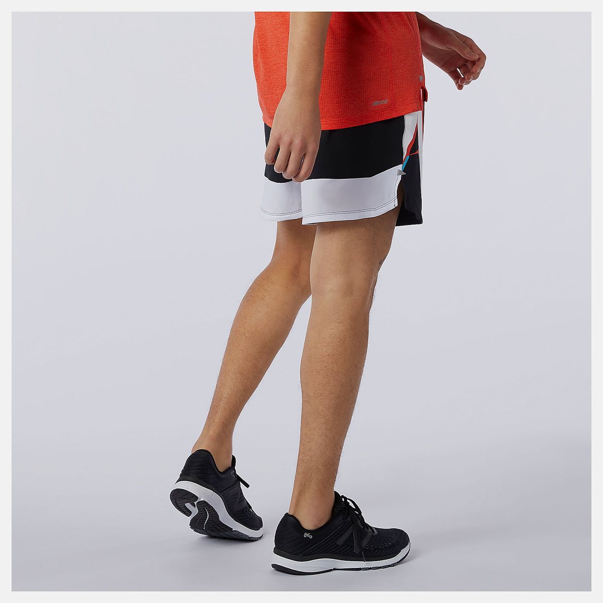 Men New Balance Printed Impact Run 5 Inch Short