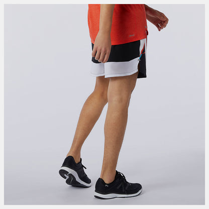 Men New Balance Printed Impact Run 5 Inch Short