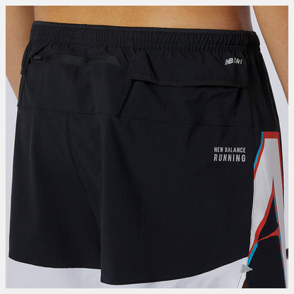 Men New Balance Printed Impact Run 5 Inch Short