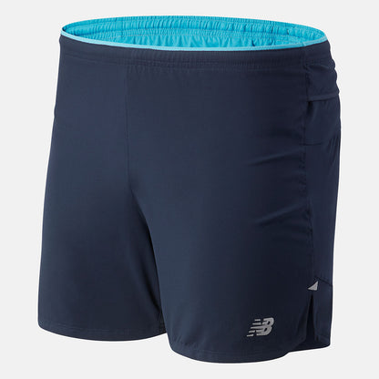 Men New Balance Printed Impact Run 5 Inch Short