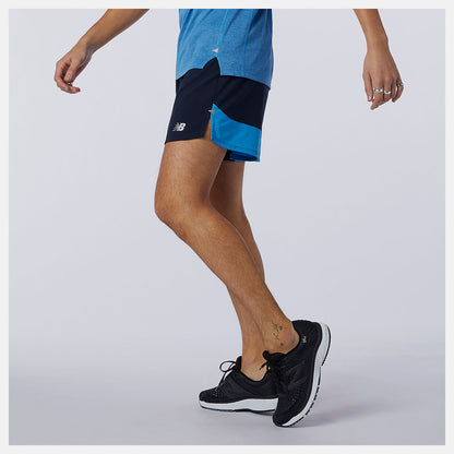 Men New Balance Printed Impact Run 5 Inch Short