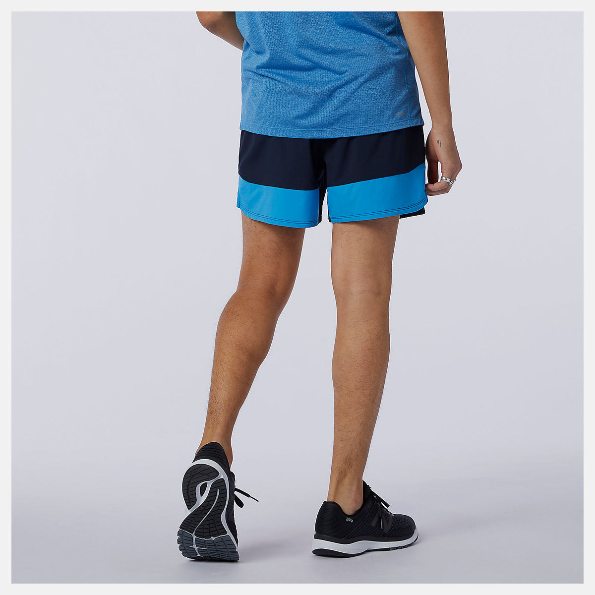 Men New Balance Printed Impact Run 5 Inch Short