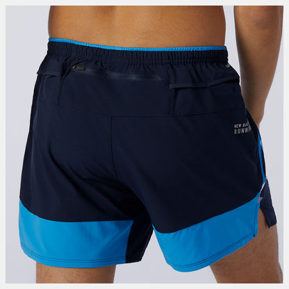Men New Balance Printed Impact Run 5 Inch Short