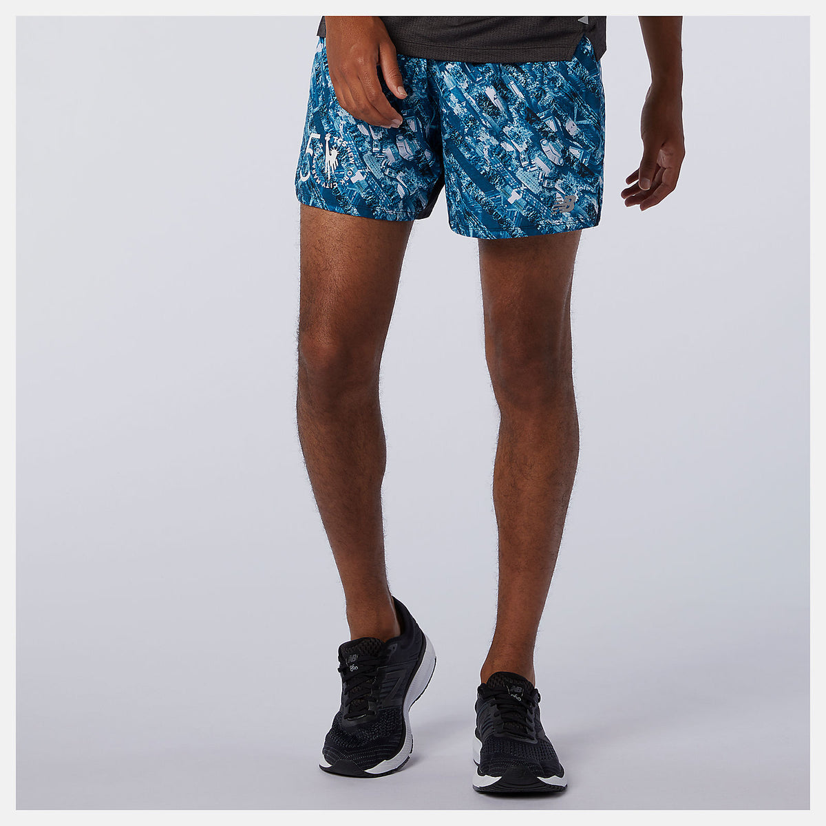 Men New Balance NYC Marathon Printed Impact Run 5 Inch Short