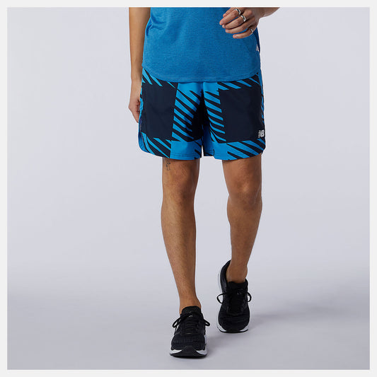 Men New Balance Printed Fast Flight 2 in 1 7 inch Short