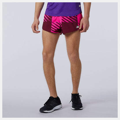 Men New Balance Printed Fast Flight 3 inch Split Short