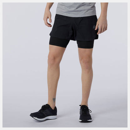 Men New Balance Q Speed Fuel 2 in 1 5 Inch Short