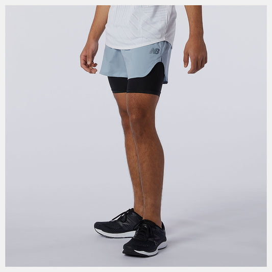Men New Balance Q Speed Fuel 2 in 1 5 Inch Short