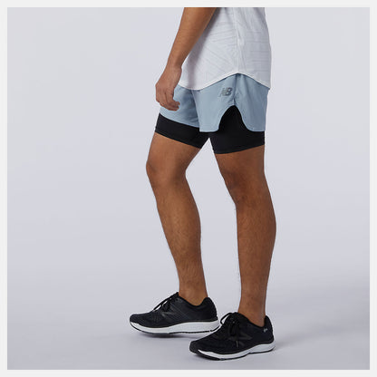 Men New Balance Q Speed Fuel 2 in 1 5 Inch Short