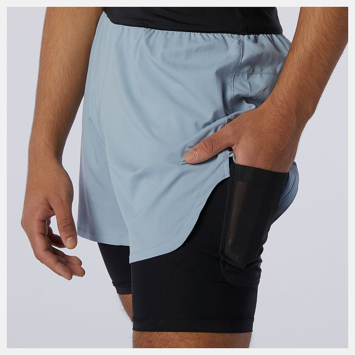Men New Balance Q Speed Fuel 2 in 1 5 Inch Short