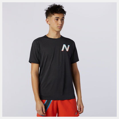 Men New Balance Printed Impact Run Short Sleeve