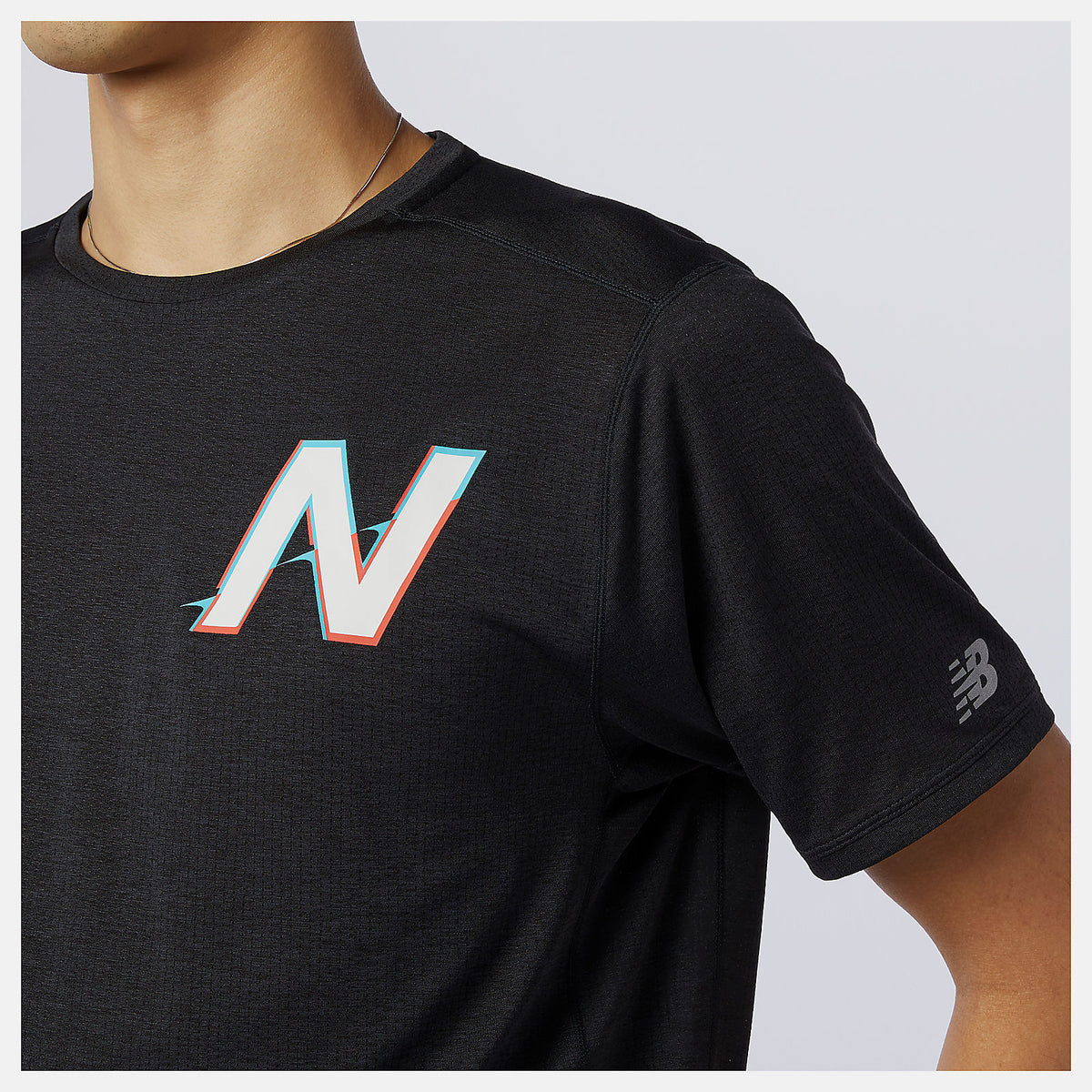 Men New Balance Printed Impact Run Short Sleeve