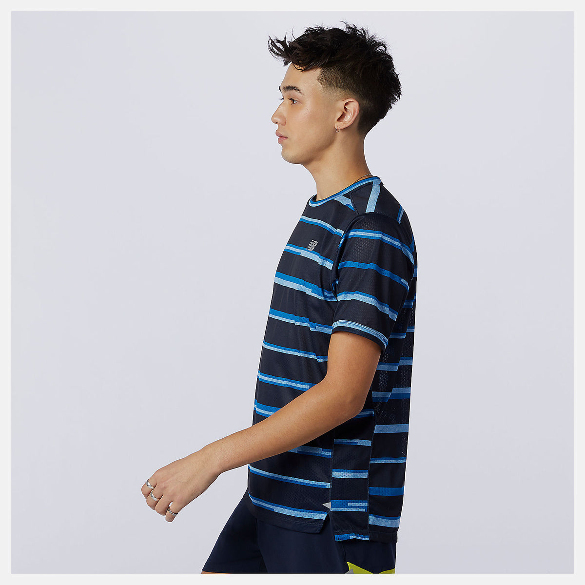 Men New Balance Printed Impact Run Short Sleeve