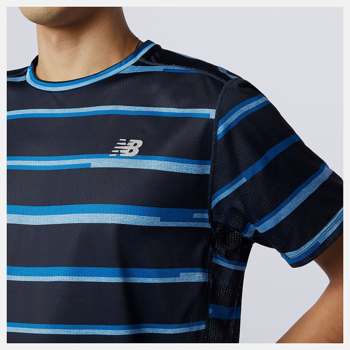 Men New Balance Printed Impact Run Short Sleeve
