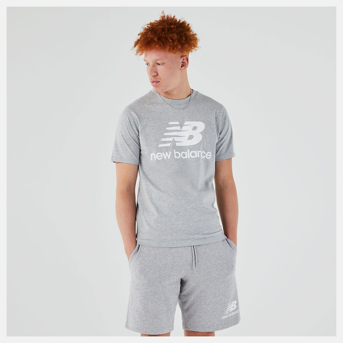 Men New Balance Essentials Stacked Logo Tee