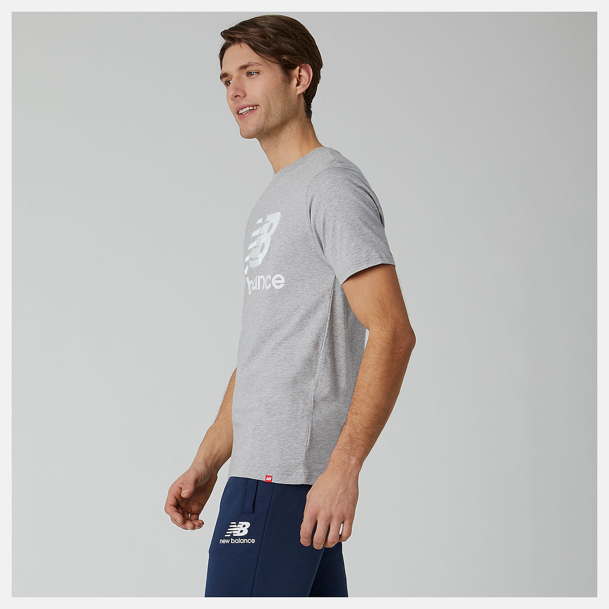 Men New Balance Essentials Stacked Logo Tee