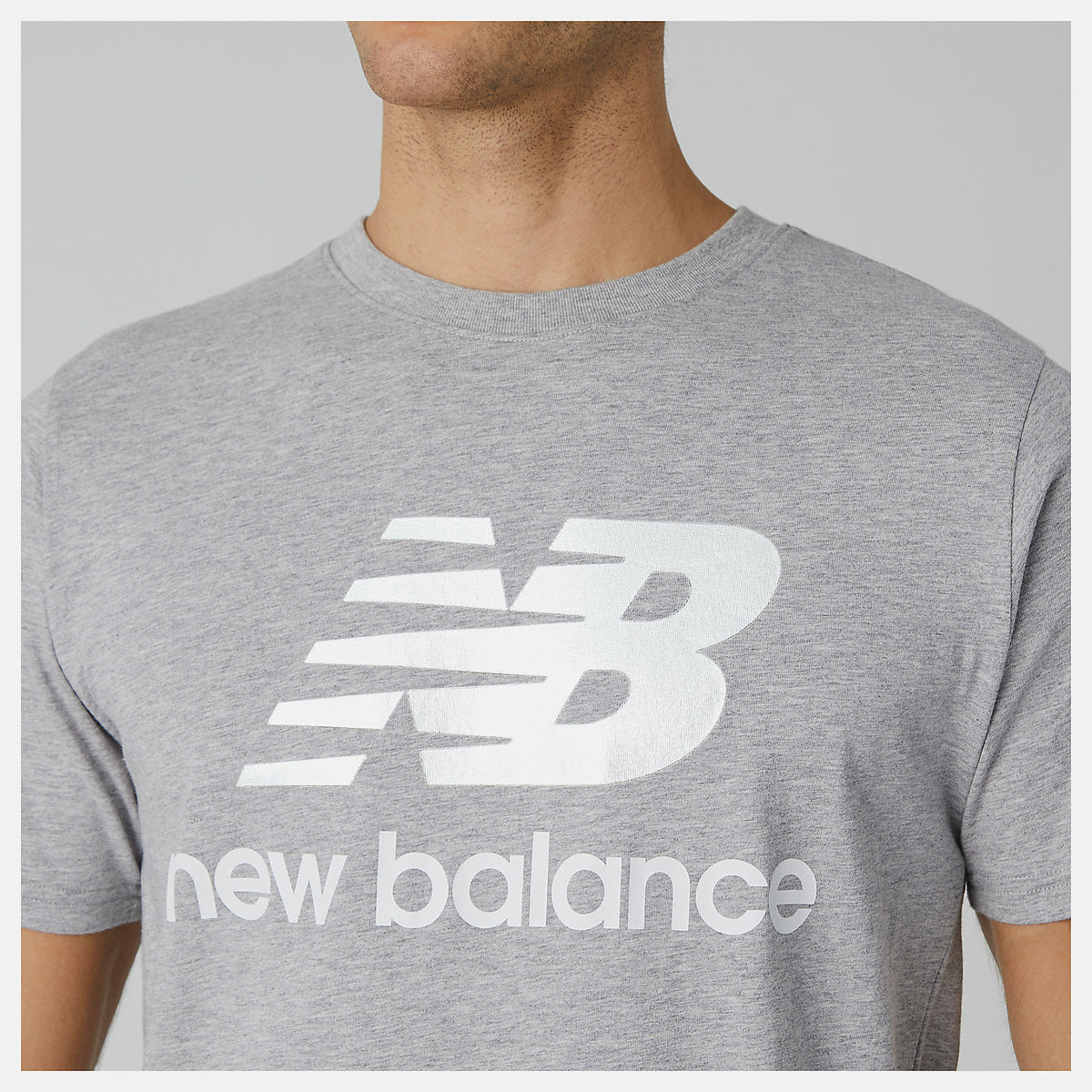 Men New Balance Essentials Stacked Logo Tee