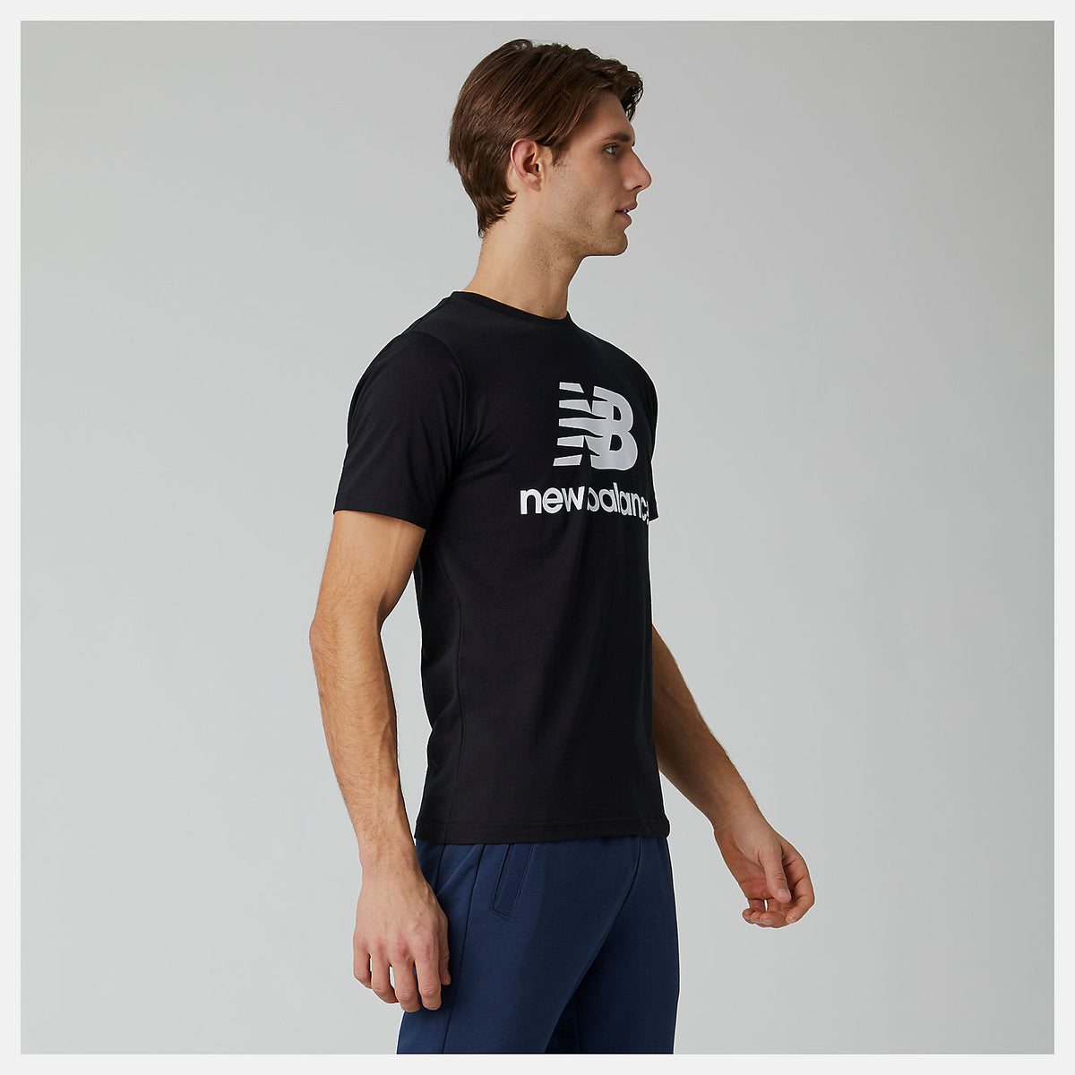 Men New Balance Essentials Stacked Logo Tee