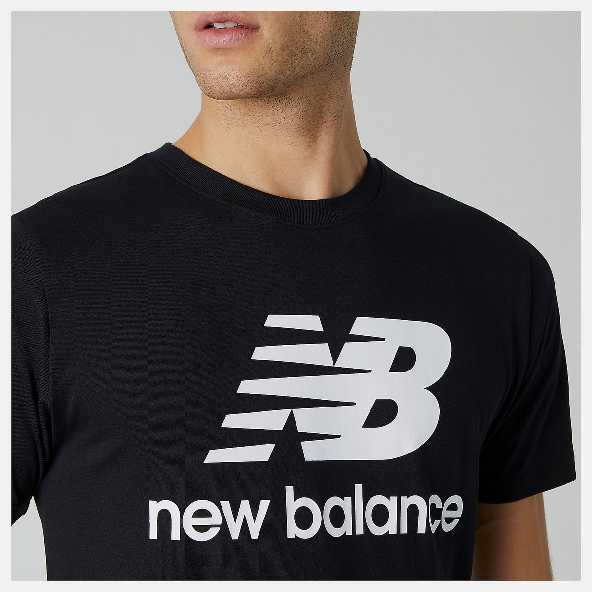 Men New Balance Essentials Stacked Logo Tee