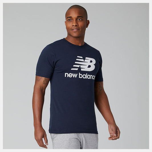 Men New Balance Essentials Stacked Logo Tee
