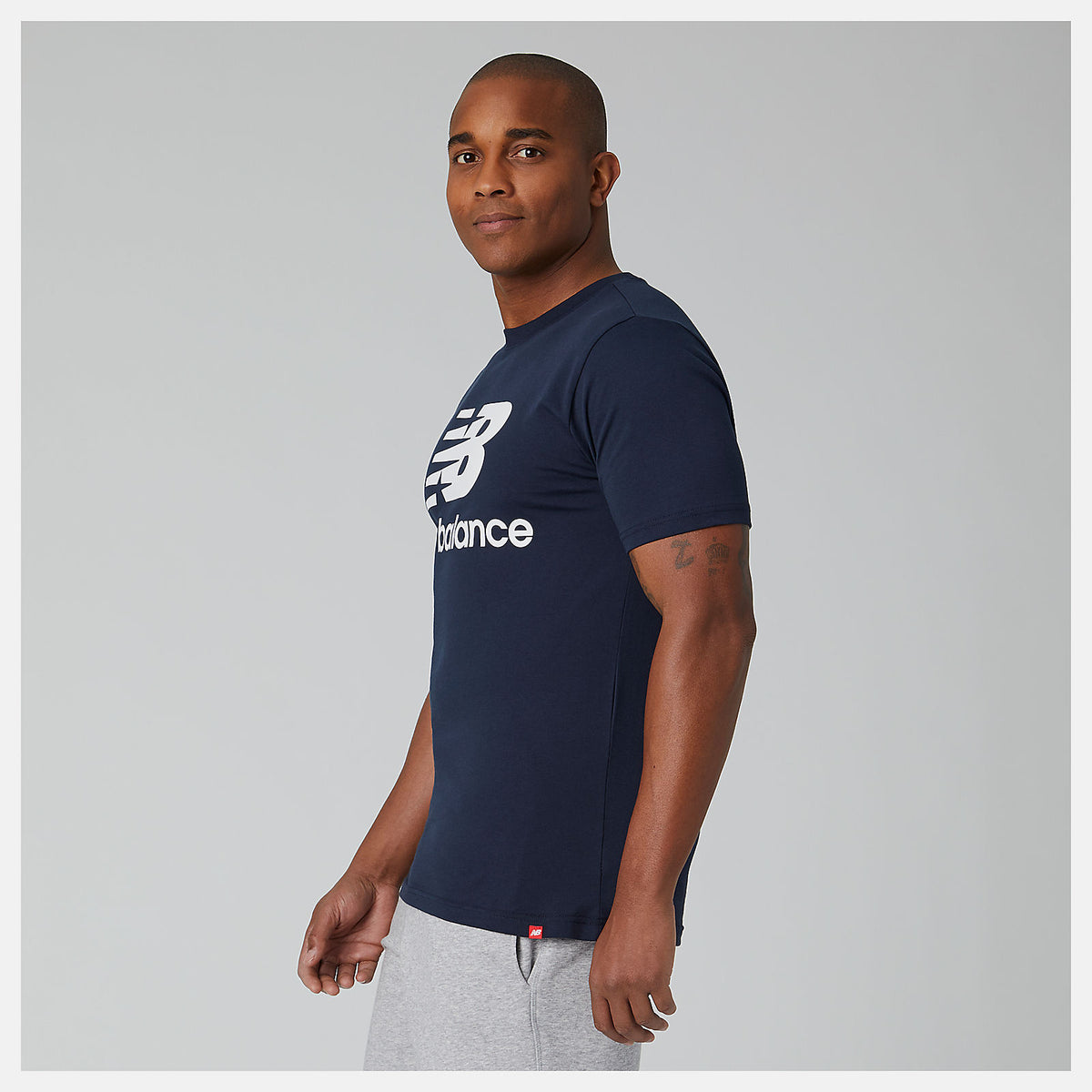 Men New Balance Essentials Stacked Logo Tee