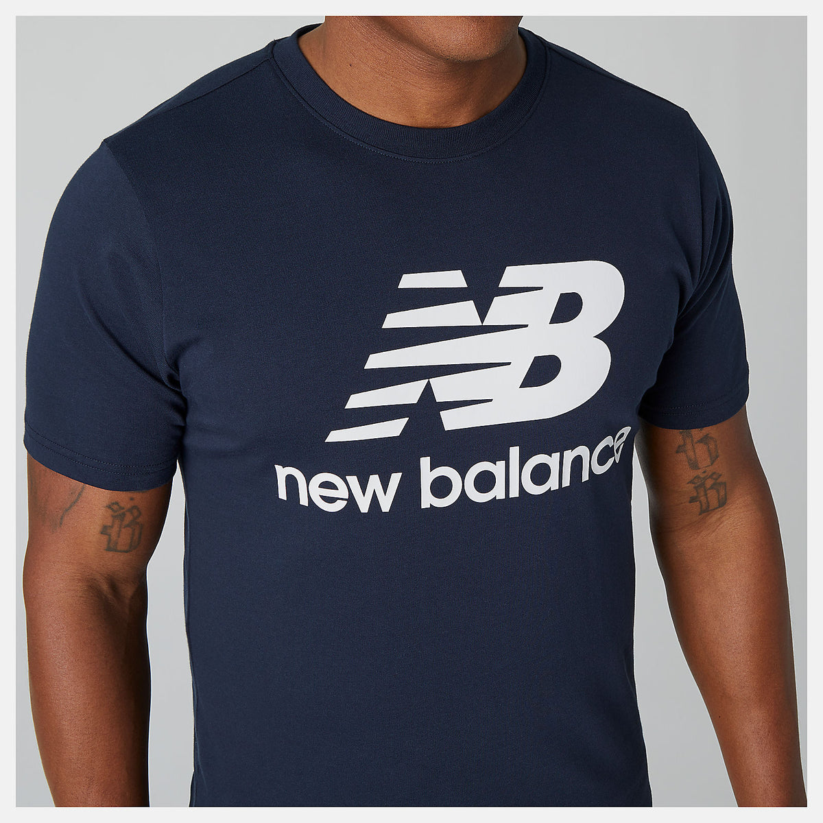 Men New Balance Essentials Stacked Logo Tee