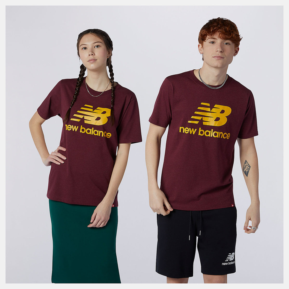 Men New Balance Essentials Stacked Logo Tee