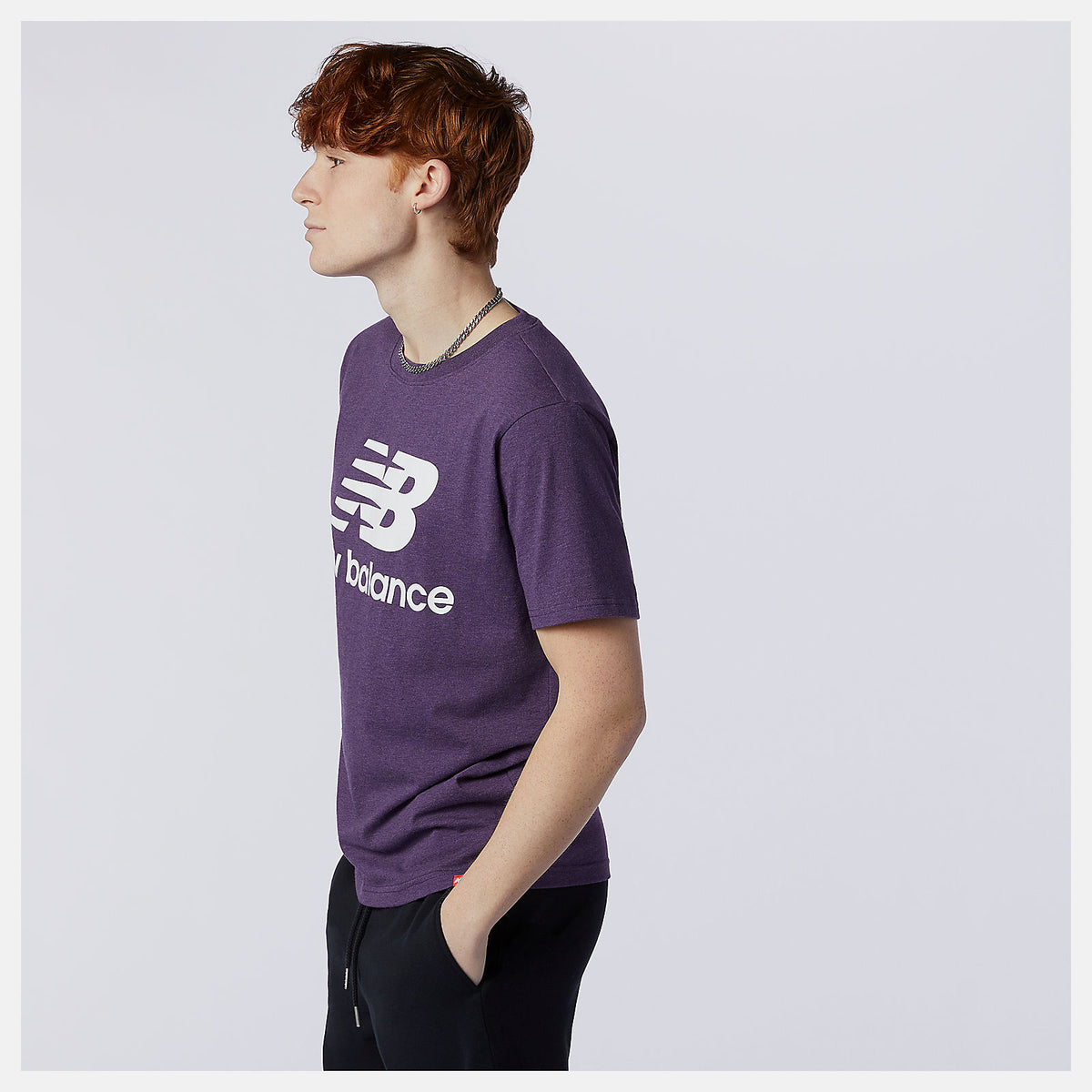 Men New Balance Essentials Stacked Logo Tee
