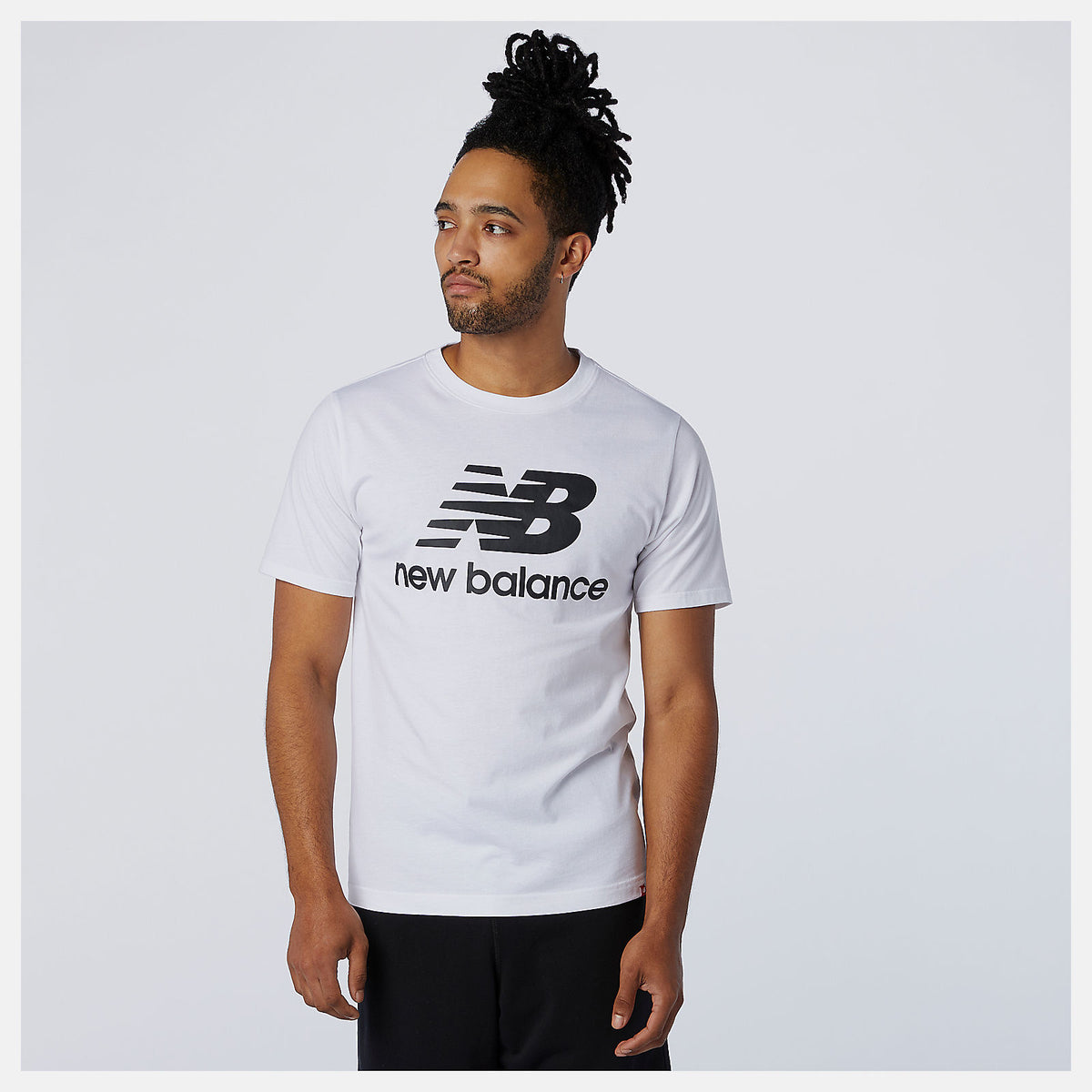 Men New Balance Essentials Stacked Logo Tee