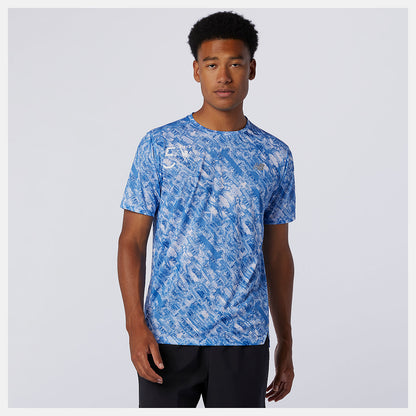 Men New Balance NYC Marathon Printed Impact Run Short Sleeve