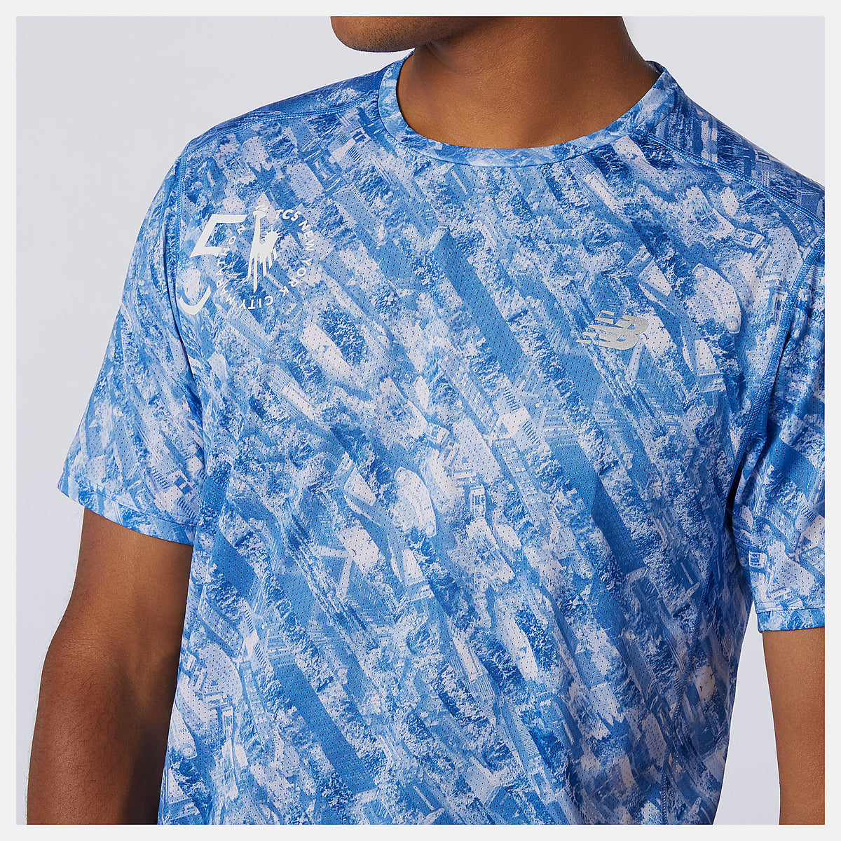Men New Balance NYC Marathon Printed Impact Run Short Sleeve