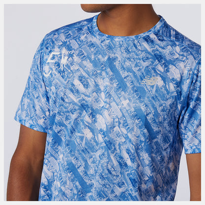 Men New Balance NYC Marathon Printed Impact Run Short Sleeve