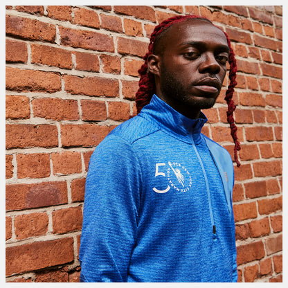 Men New Balance NYC Marathon Impact Run Grid Back Half Zip