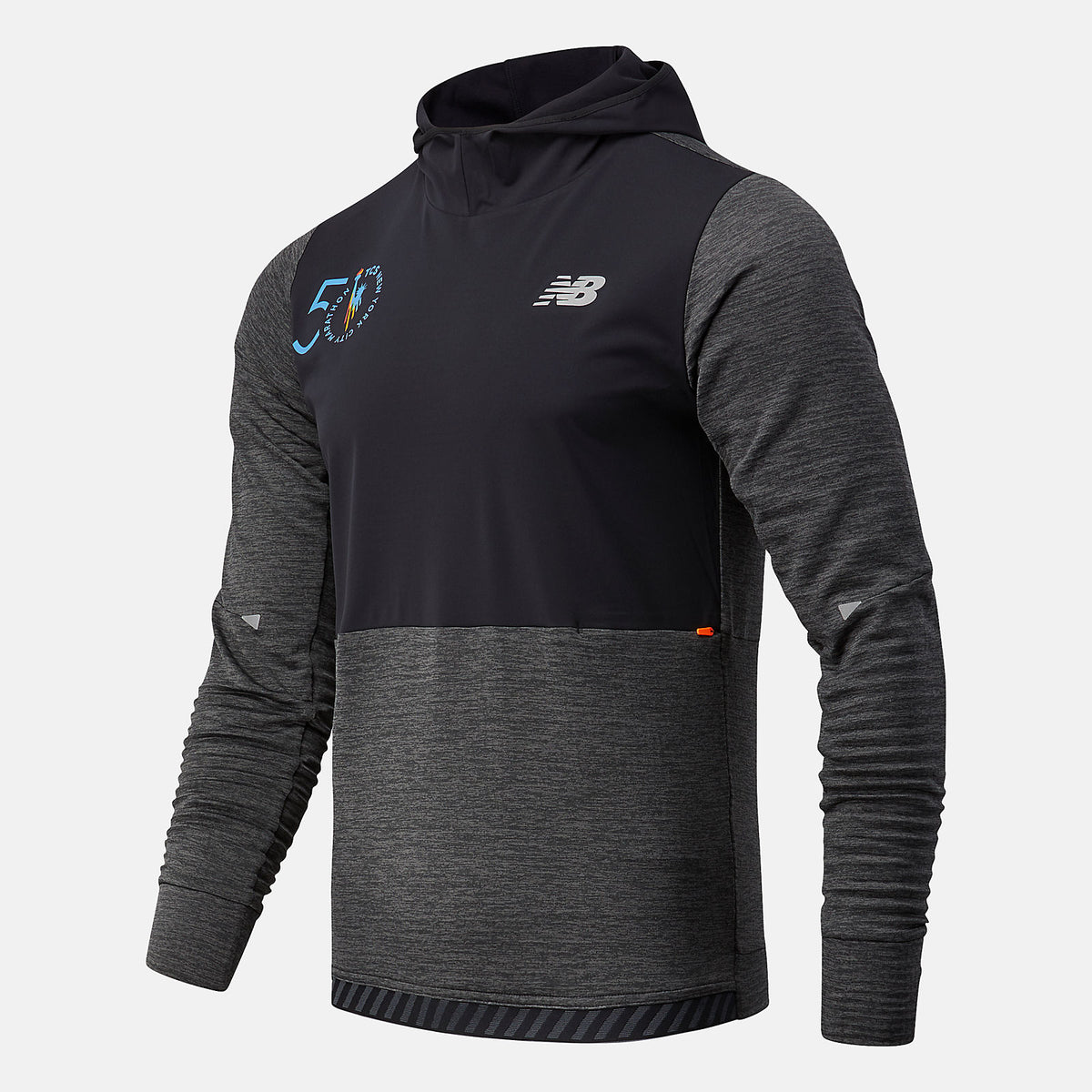 Men New Balance NYC Marathon Impact Run Grid Back Hoodie