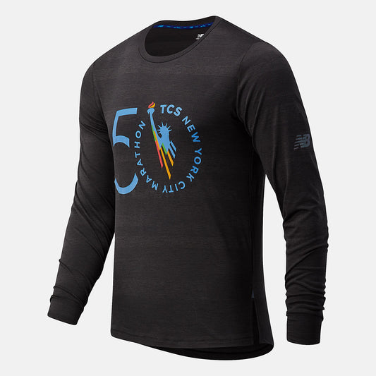 Men New Balance NYC Marathon Q Speed Fuel Jacquard Long Sleeve