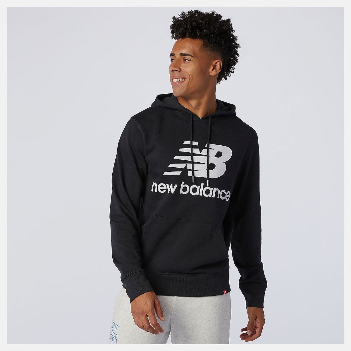 Men New Balance NB Essentials Stacked Logo Po Hoodie