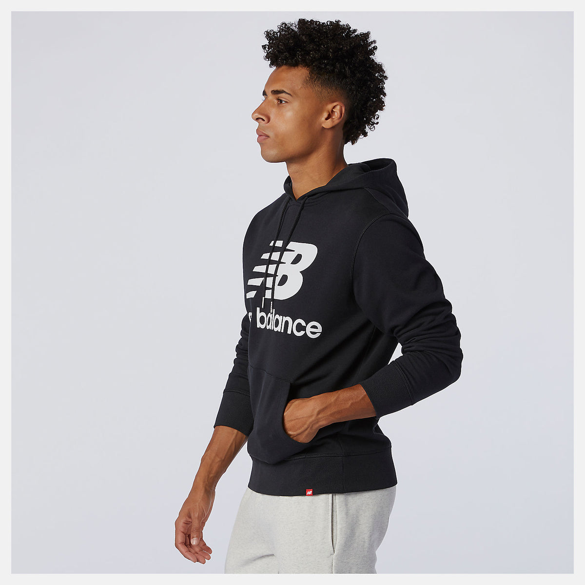 Men New Balance NB Essentials Stacked Logo Po Hoodie