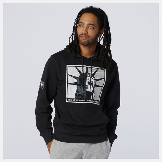 Men New Balance NYC Marathon Essentials Stacked Logo Po Hoodie