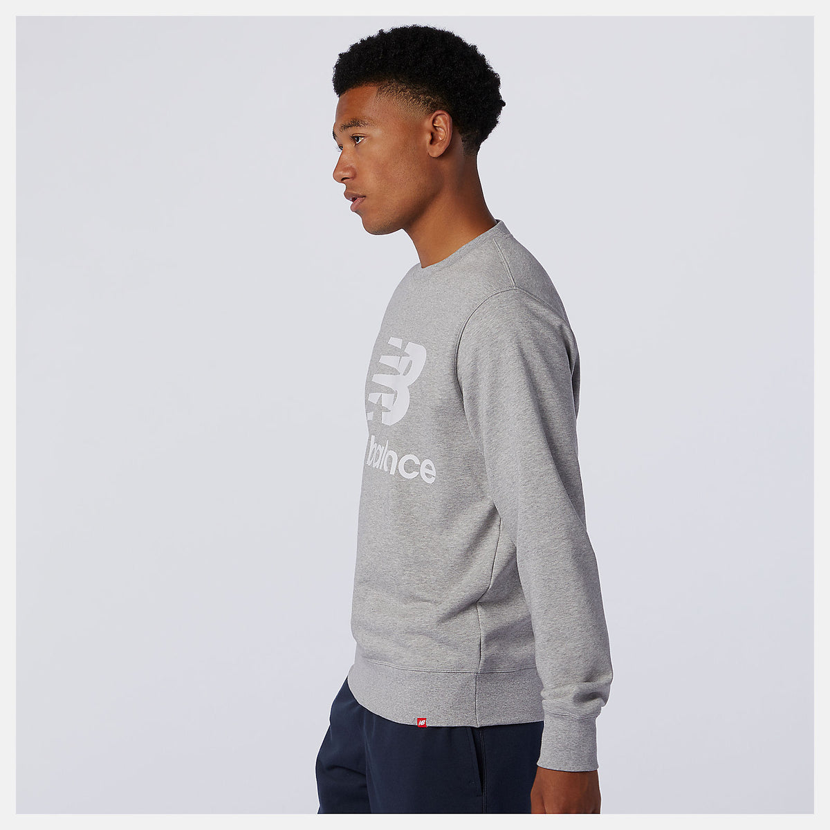 Men New Balance NB Essentials Stacked Logo Crew
