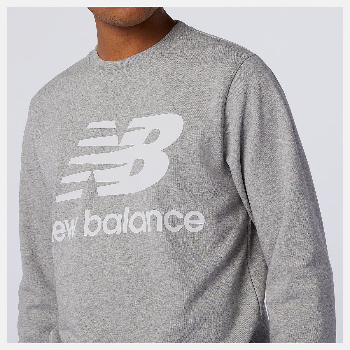 Men New Balance NB Essentials Stacked Logo Crew