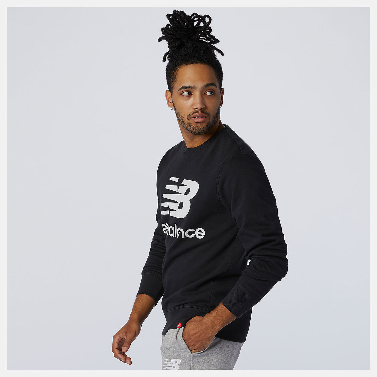 Men New Balance NB Essentials Stacked Logo Crew